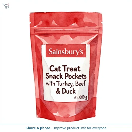 Sainsbury's Cat Treat Snack Pockets with Turkey, Beef & Duck 65g
