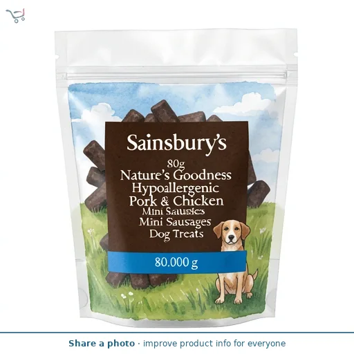 Sainsbury's 80g Nature's Goodness Hypoallergenic Pork & Chicken Mini Sausages Dog Treats