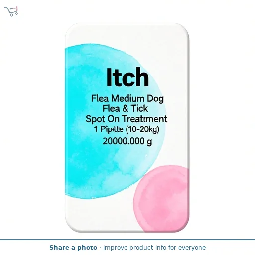 Itch Flea Medium Dog Flea & Tick Spot On Treatment 1 Pipette (10-20kg)