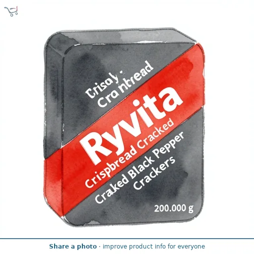 Ryvita Crispbread Cracked Black Pepper Crackers 200g