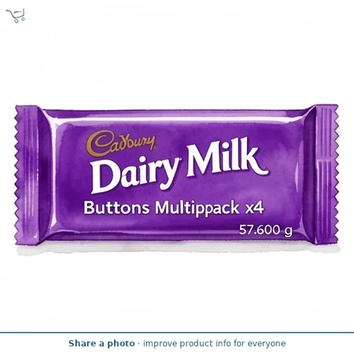 Cadbury Dairy Milk 4 x 14.4g Chocolate Buttons
