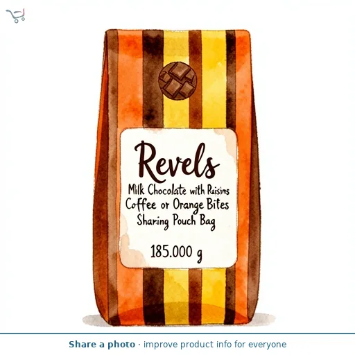 Revels Milk Chocolate with Raisins Coffee or Orange Bites Sharing Pouch Bag 185g