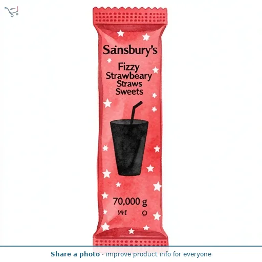 Sainsbury's Fizzy Strawberry Straws Sweets 70g