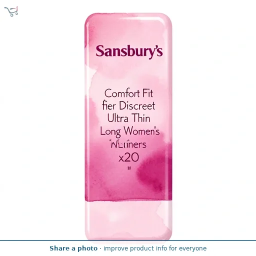 Sainsbury's Comfort Fit for Her Discreet Ultra Thin Long Women's Liners x20