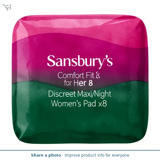 Sainsbury's Comfort Fit for Her 8 Discreet Maxi/Night Women's Pads x8