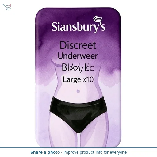 Sainsbury's Discreet Underwear Black Large x10