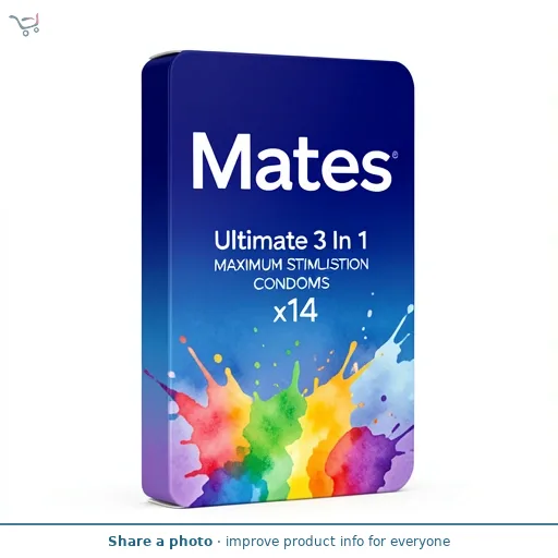 Mates Ultimate 3 In 1 Maximum Stimulation Condoms x14