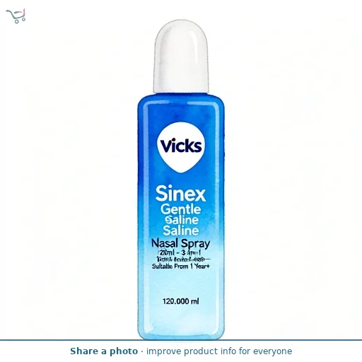 Vicks Sinex Gentle Saline Nasal Spray, 120ml - 3-in-1 Action – Suitable From 1 Year+