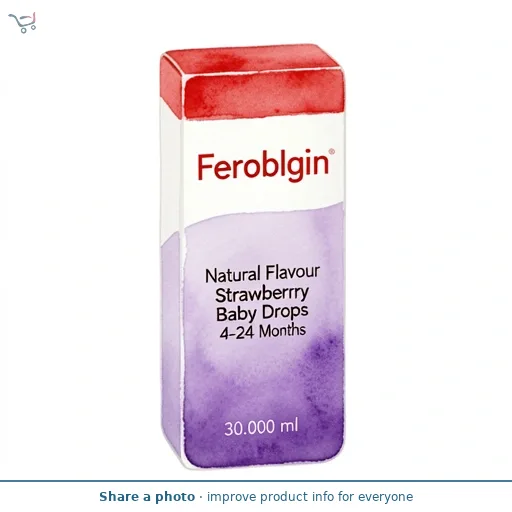 Feroglobin Natural Flavour Strawberry Baby Drops 4-24 Months 30ml
