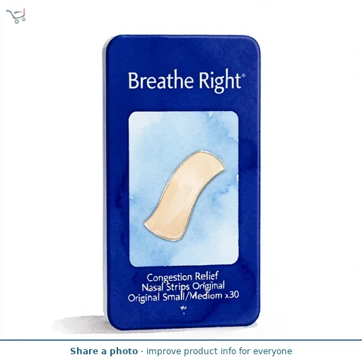 Breathe Right Congestion Relief Nasal Strips Original Small/Medium x30
