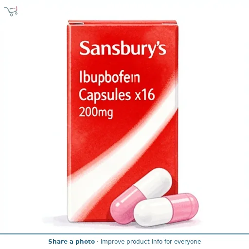 Sainsbury's Healthcare Ibuprofen Capsules x16 200mg
