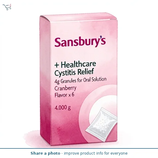Sainsbury's + Healthcare Cystitis Relief 4g Granules for Oral Solution Cranberry Flavour x 6