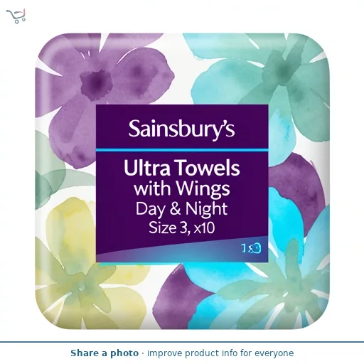 Sainsbury's Ultra Towels with Wings Day & Night Size 3, x10