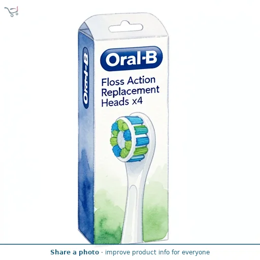 Oral-B Floss Action Replacement Electric Toothbrush Heads x4