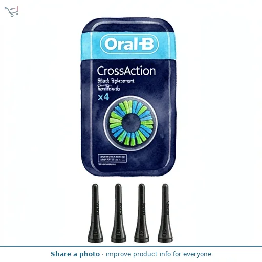 Oral-B CrossAction Black Replacement Electric Toothbrush Heads x4