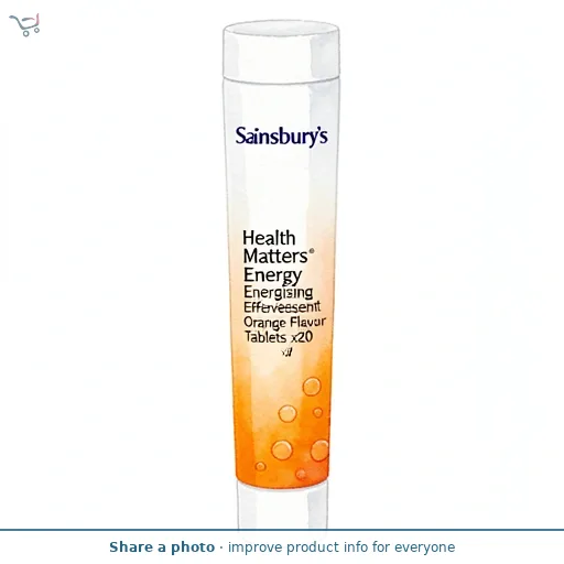 Sainsbury's Health Matters Energy Energising Effervescent Orange Flavour Tablets x20
