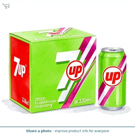 7UP Zero Sugar Free Cherry Cans 8 x 330ml