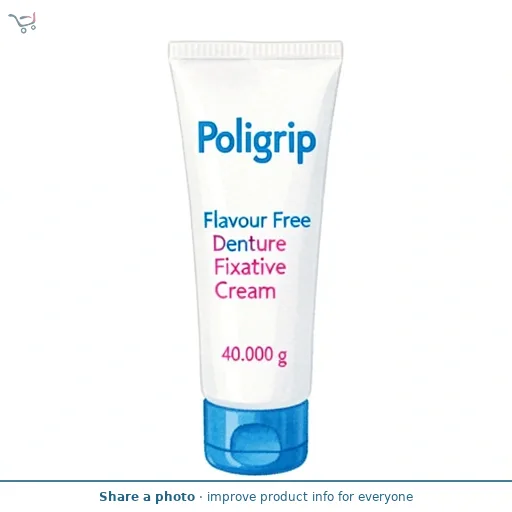 Poligrip Flavour Free Denture Fixative Cream 40g
