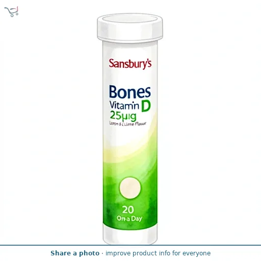 Sainsbury's Bones Vitamin D 25µg Effervescent Lemon & Lime Flavour 20 One a Day