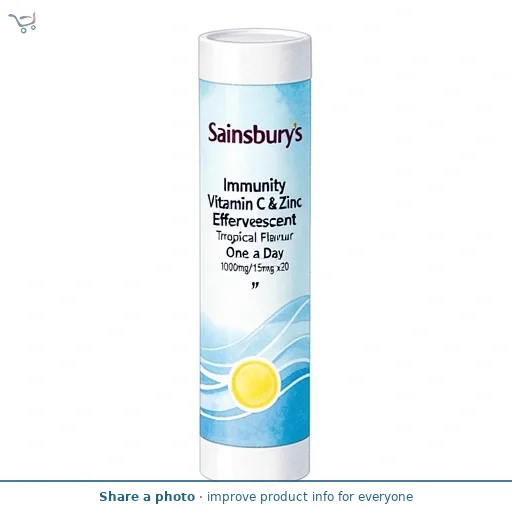 Sainsbury's Immunity Vitamin C & Zinc Effervescent Tropical Flavour One a Day 1000mg/15mg x20