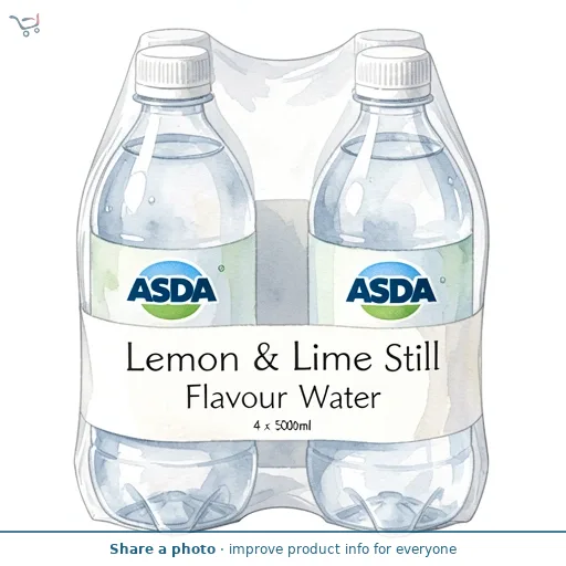 ASDA Lemon & Lime Still Flavour Water 4 x 500ml