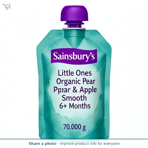 Sainsbury's Little Ones Organic Pear & Apple Smooth Puree 6+ Months 70g
