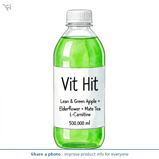 Vit Hit Lean & Green Apple + Elderflower + Mate Tea + L-Carnitine 500ml