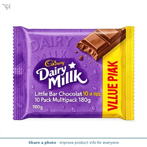 Cadbury Dairy Milk Little Bar Chocolate 10 Pack Multipack 180g (10 x 18g)