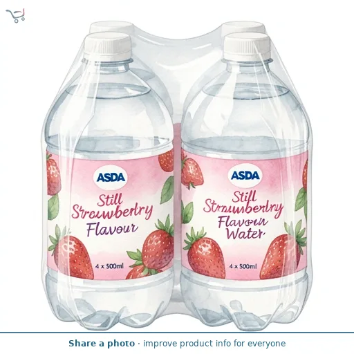 ASDA Still Strawberry Flavour Water 4 x 500ml