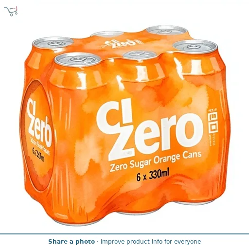 Club Zero Zero Sugar Orange Cans 6 x 330ml