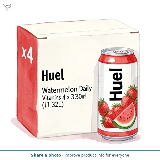 Huel Daily A-Z Watermelon Sparkling Multivitamin Energy Drink 4 x 330ml