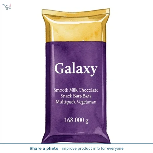 Galaxy Smooth Milk Chocolate Snack Bars Multipack Vegetarian 4x42g
