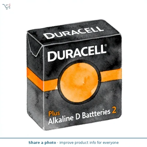 Duracell Plus Alkaline D Batteries, pack of 2