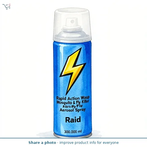 Raid Rapid Action Wasp Mosquito & Fly Killer Aerosol Spray 300ml