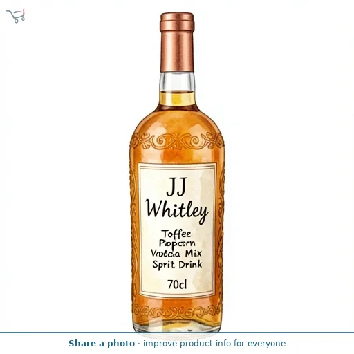 JJ Whitley Toffee Popcorn Vodka Mix Sprit Drink 70cl