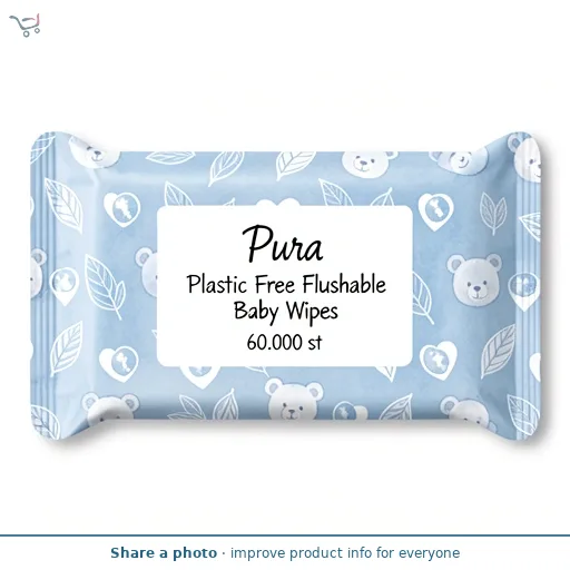 Pura Plastic Free Flushable Baby Wipes