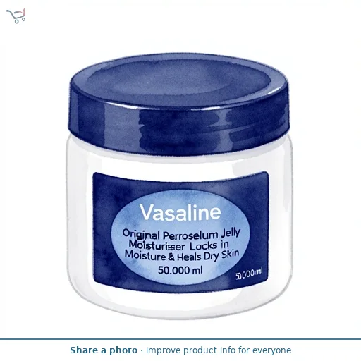 Vaseline Original Petroleum Jelly Moisturiser Locks in Moisture & Heals Dry Skin 50ml