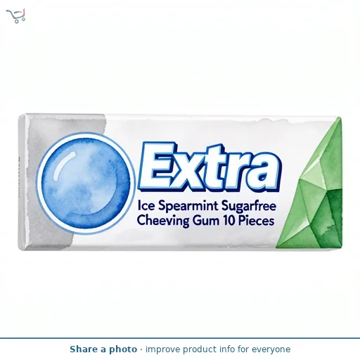 Extra Ice Spearmint Sugarfree Chewing Gum 10 Pieces
