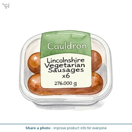 Cauldron Lincolnshire Vegetarian Sausages x6 276g