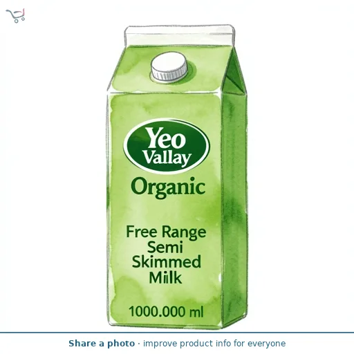 Yeo Valley Organic Free Range Semi Skimmed Milk 1L