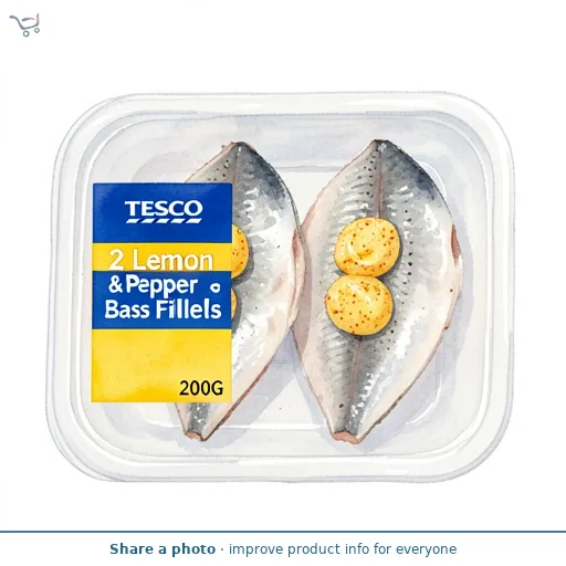 Tesco 2 Lemon & Pepper Sea Bass Fillets 200G