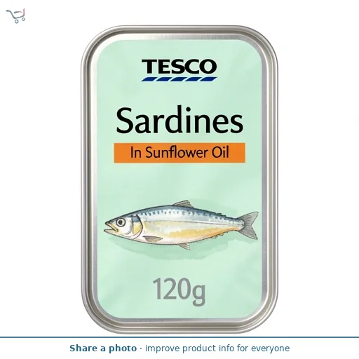 Tesco Sardines In Sunflower Oil 120G