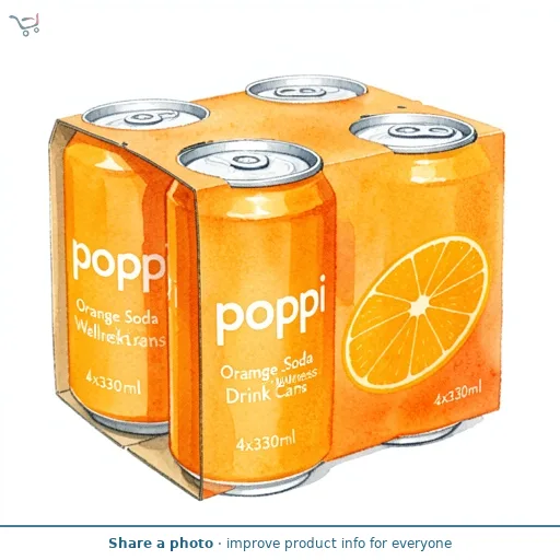 Poppi Orange Soda Cans 4x330ml 