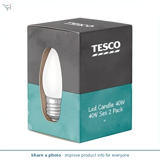 Tesco Led Candle 40W Ses 2 Pack