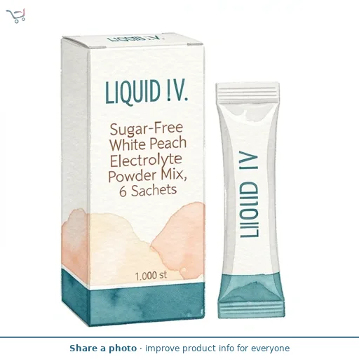 Liquid I.V. Sugar-Free White Peach Electrolyte Powder Mix, 6 Sachets