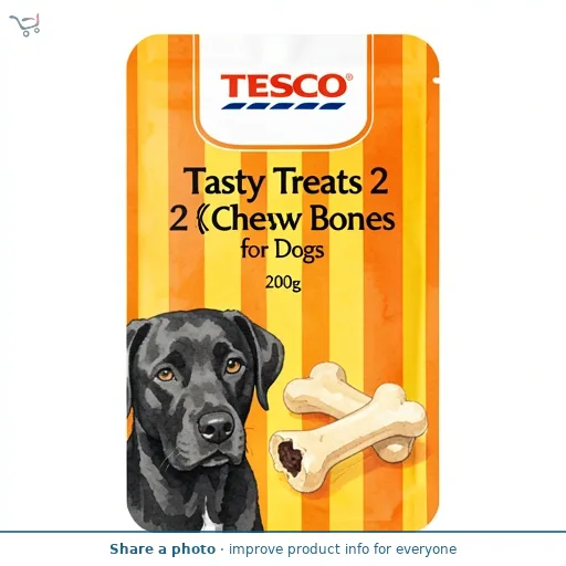 Tesco Tasty Treats 2 Chew Bones for Dogs 200g 