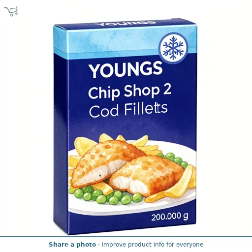 Young's 2 x Chip Shop 100% Cod Fillets 200g