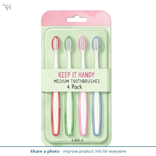 KEEP IT HANDY MEDIUM TOOTHBRUSHES 4 Pack