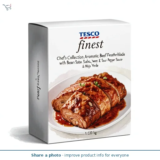 Tesco Finest Chef's Collection Aromatic Beef Featherblade with Bean Salsa, Sweet & Sour Pepper Sauce &Mojo Verde 1.03kg