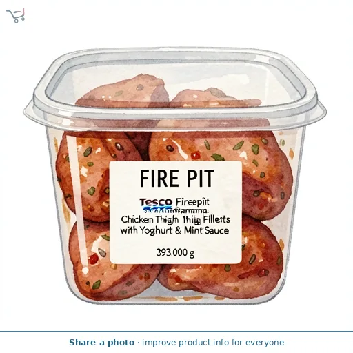 Tesco Firepit Shawarma Chicken Thigh Fillets with Yoghurt & Mint Sauce 393g